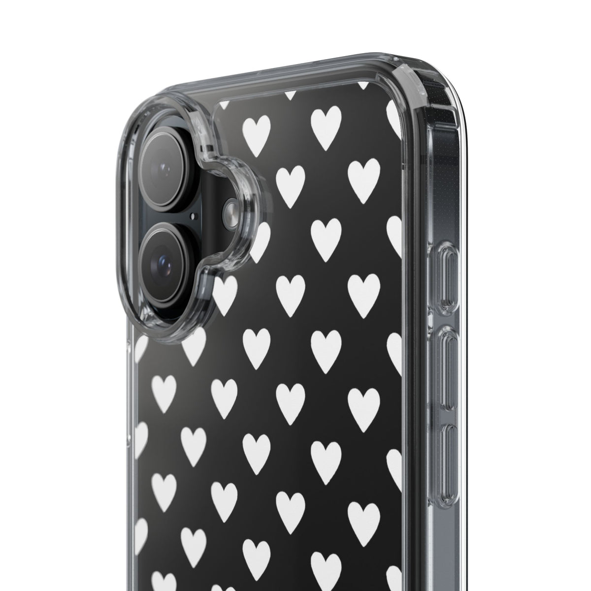 White Heart Pattern — Clear Phone Case