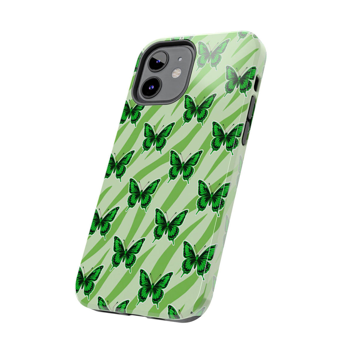 Green Butterfly and Zebra —Tough Phone Case