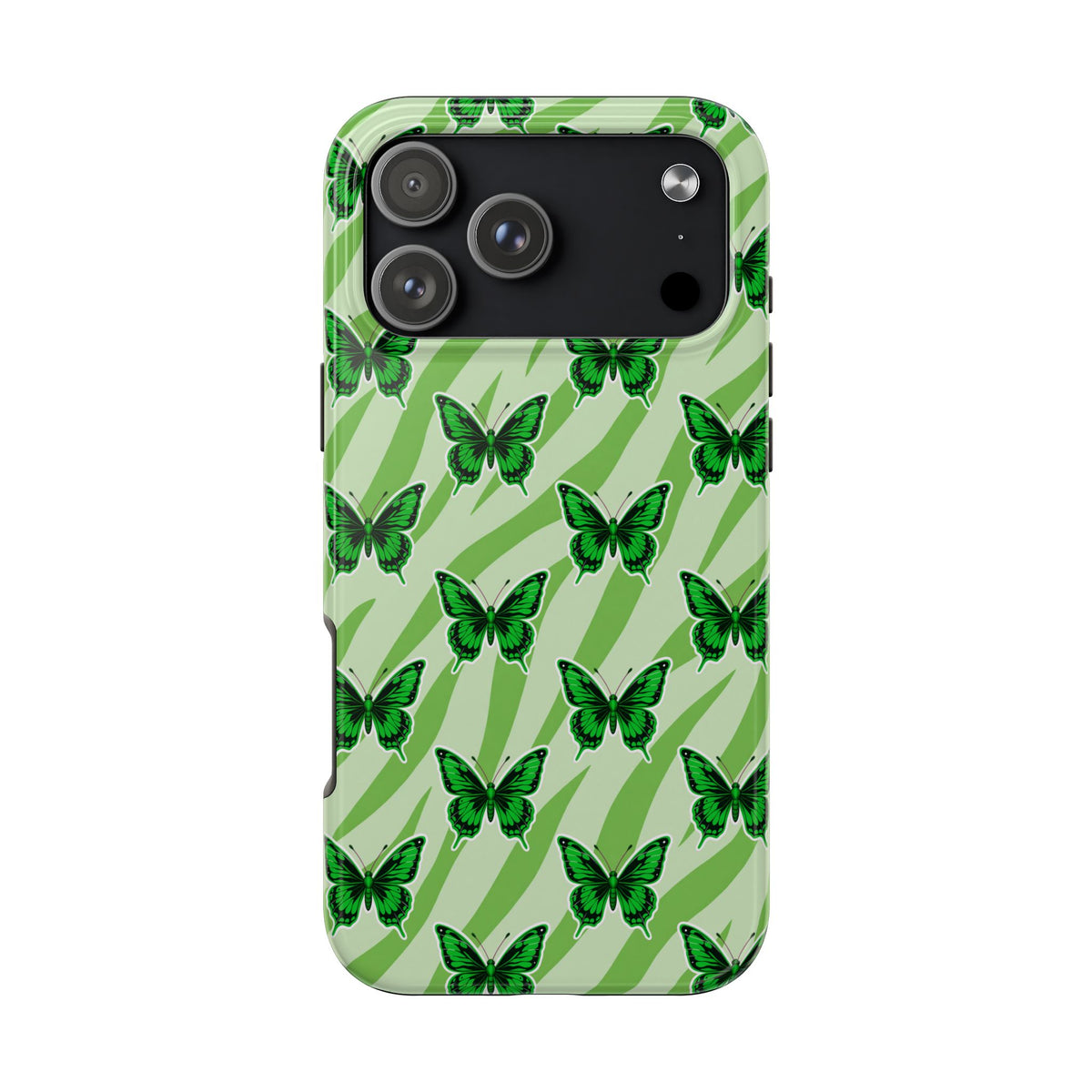 Green Butterfly and Zebra —Tough Phone Case