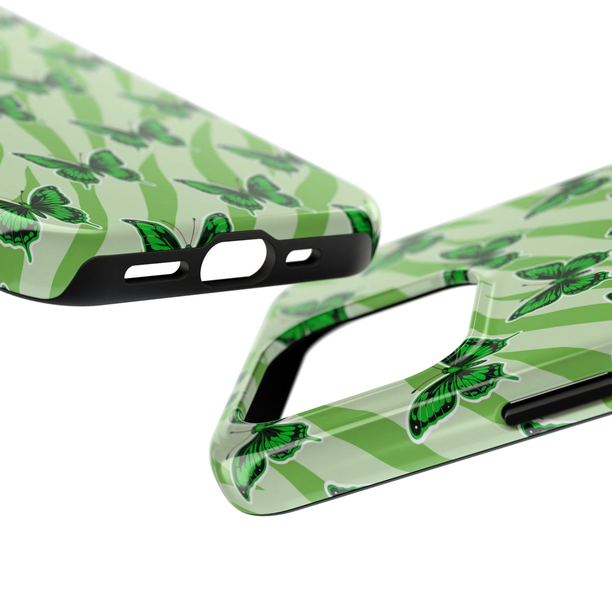 Green Butterfly and Zebra —Tough Phone Case