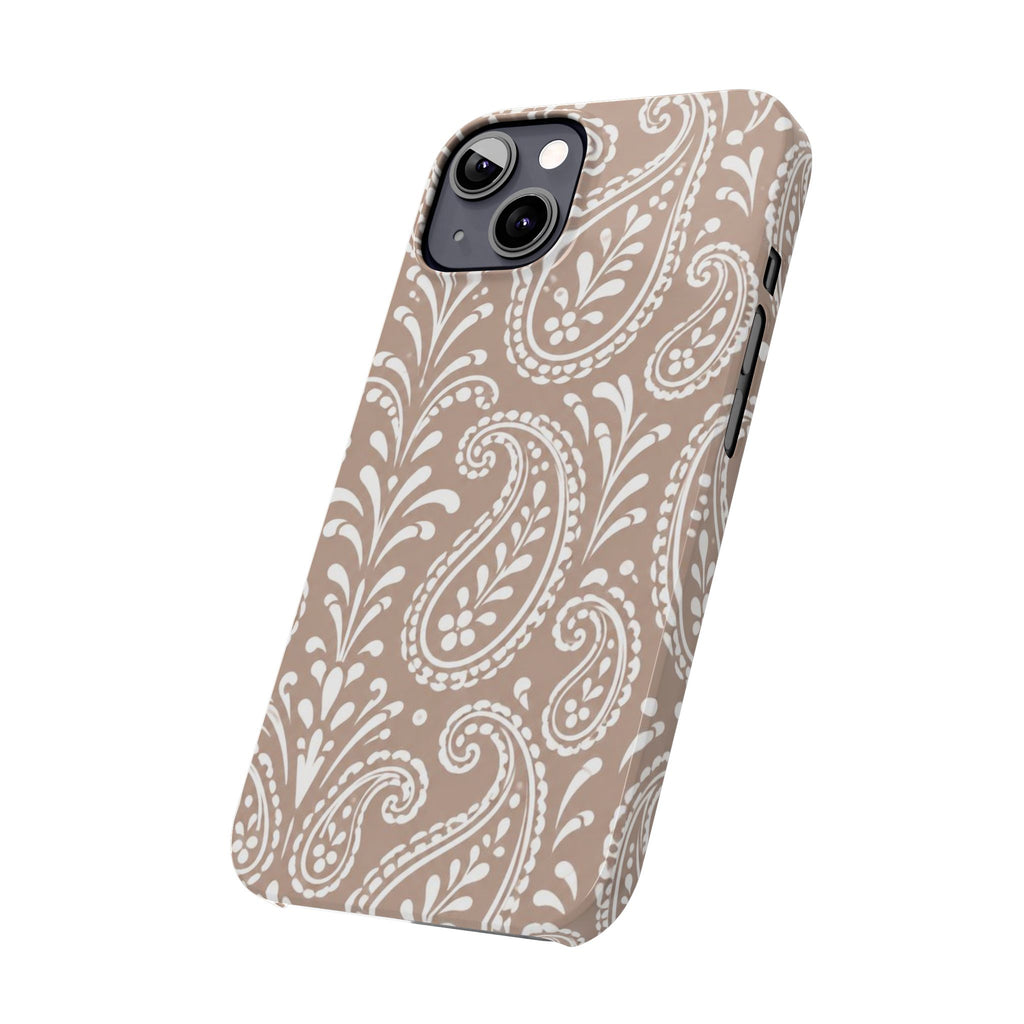 Beige Paisley — Slim iphone Case