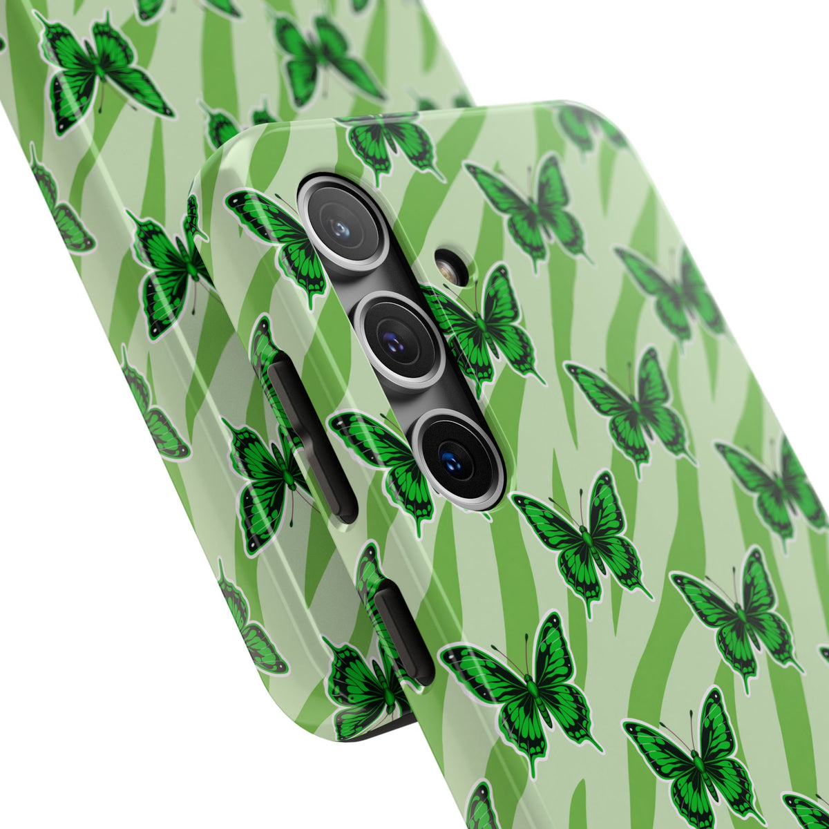Green Butterfly and Zebra —Tough Phone Case