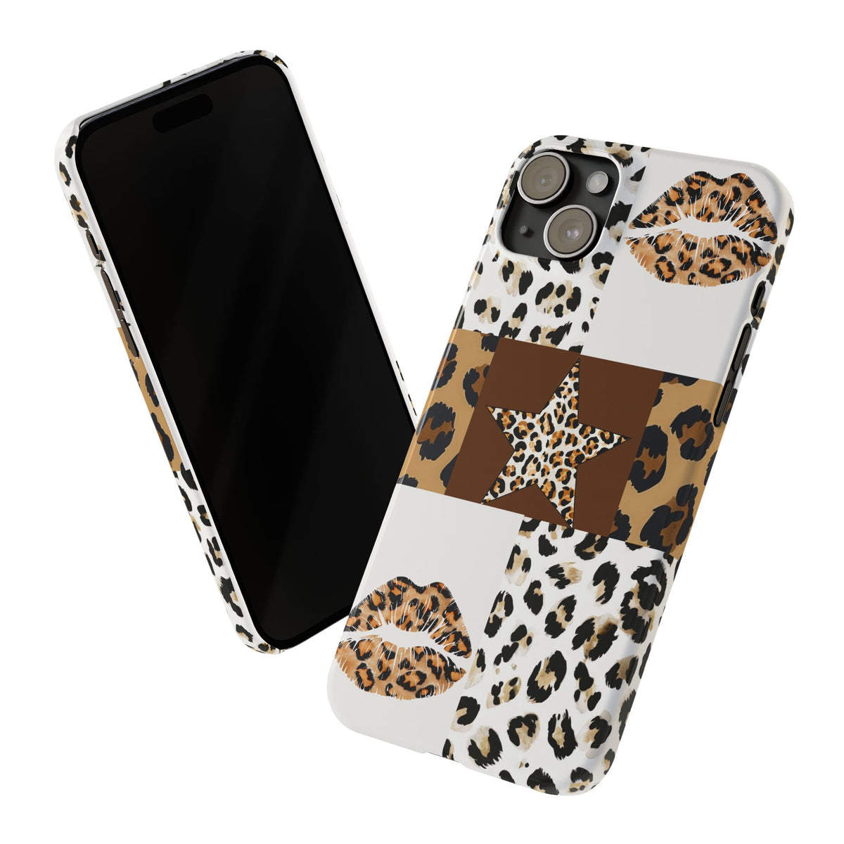 Leopard Kiss Patchwork—  Slim iphone Case