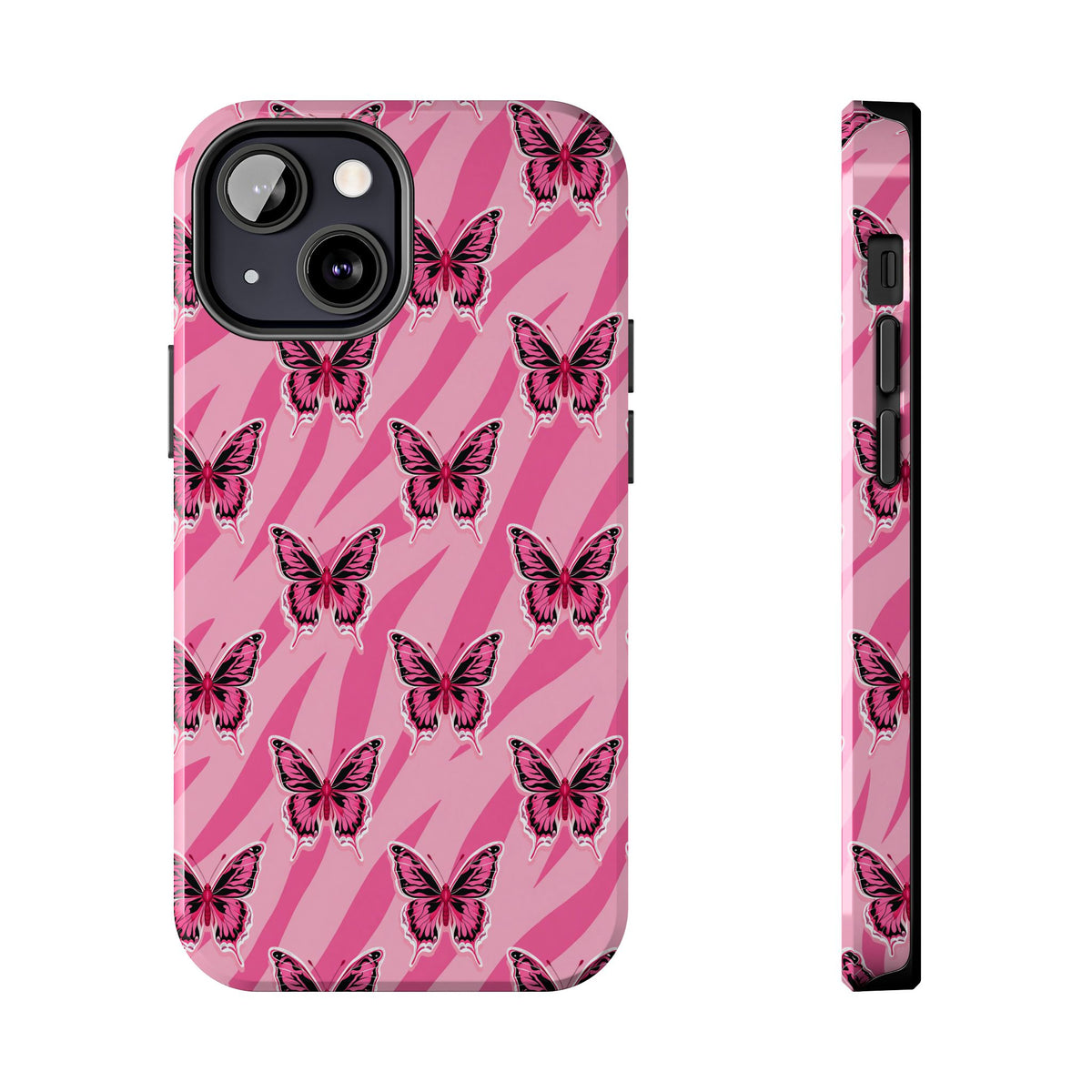 Pink Butterfly and Zebra— Tough Phone Case