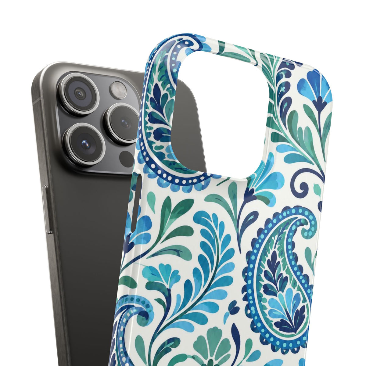 Blue Paisley Pattern— Slim Case for iPhone