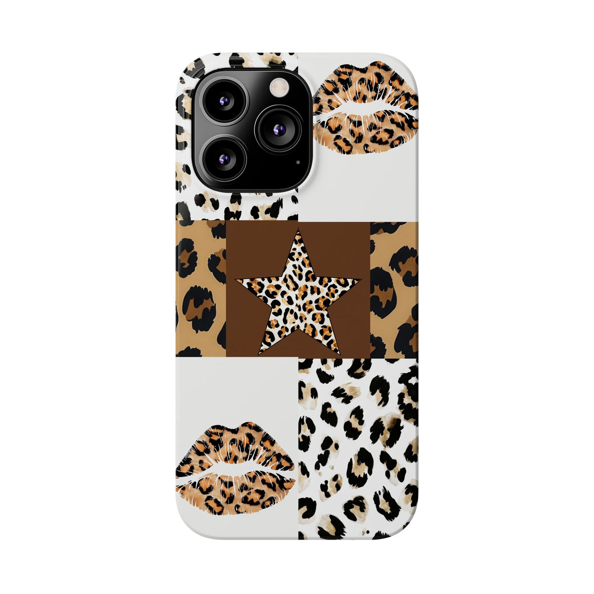 Leopard Kiss Patchwork—  Slim iphone Case