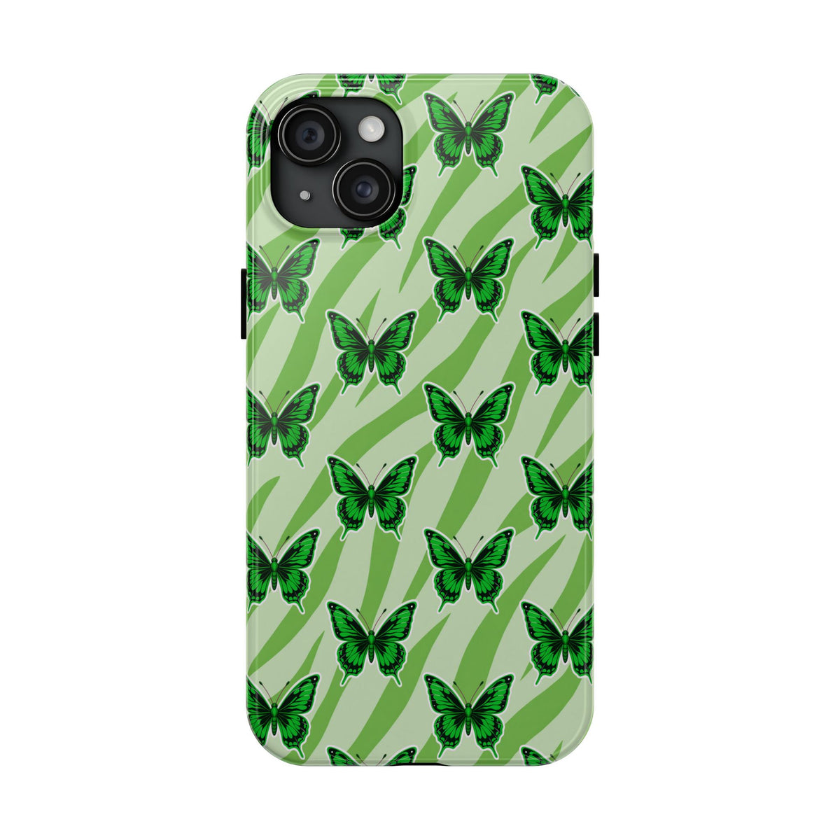Green Butterfly and Zebra —Tough Phone Case