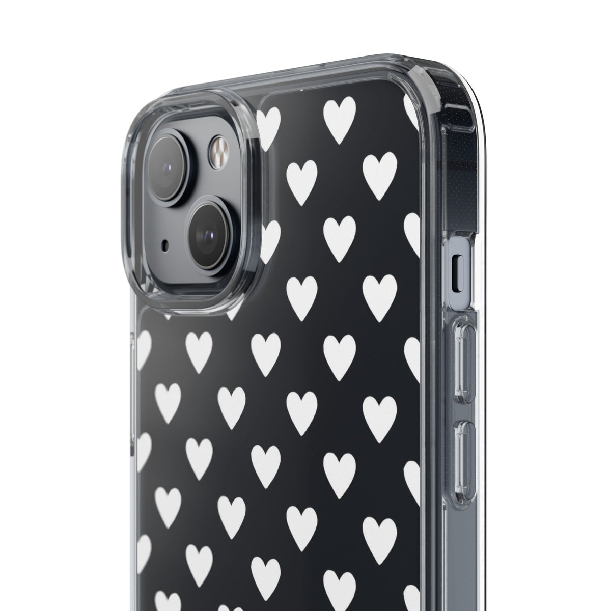 White Heart Pattern — Clear Phone Case