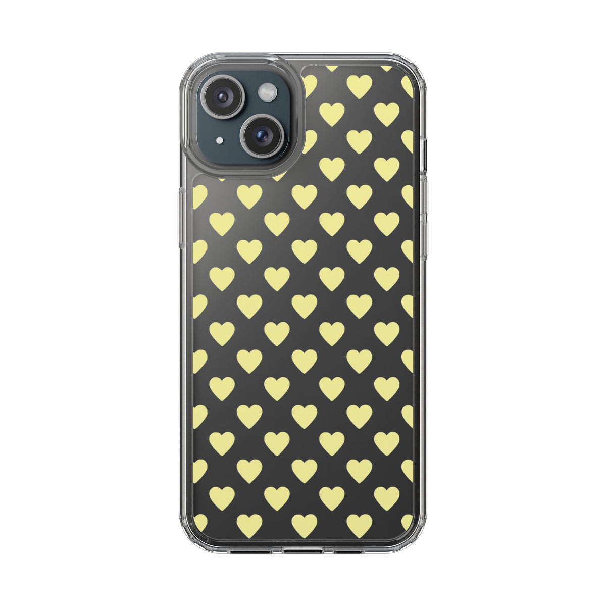 Yellow Heart Pattern — Clear Phone Case