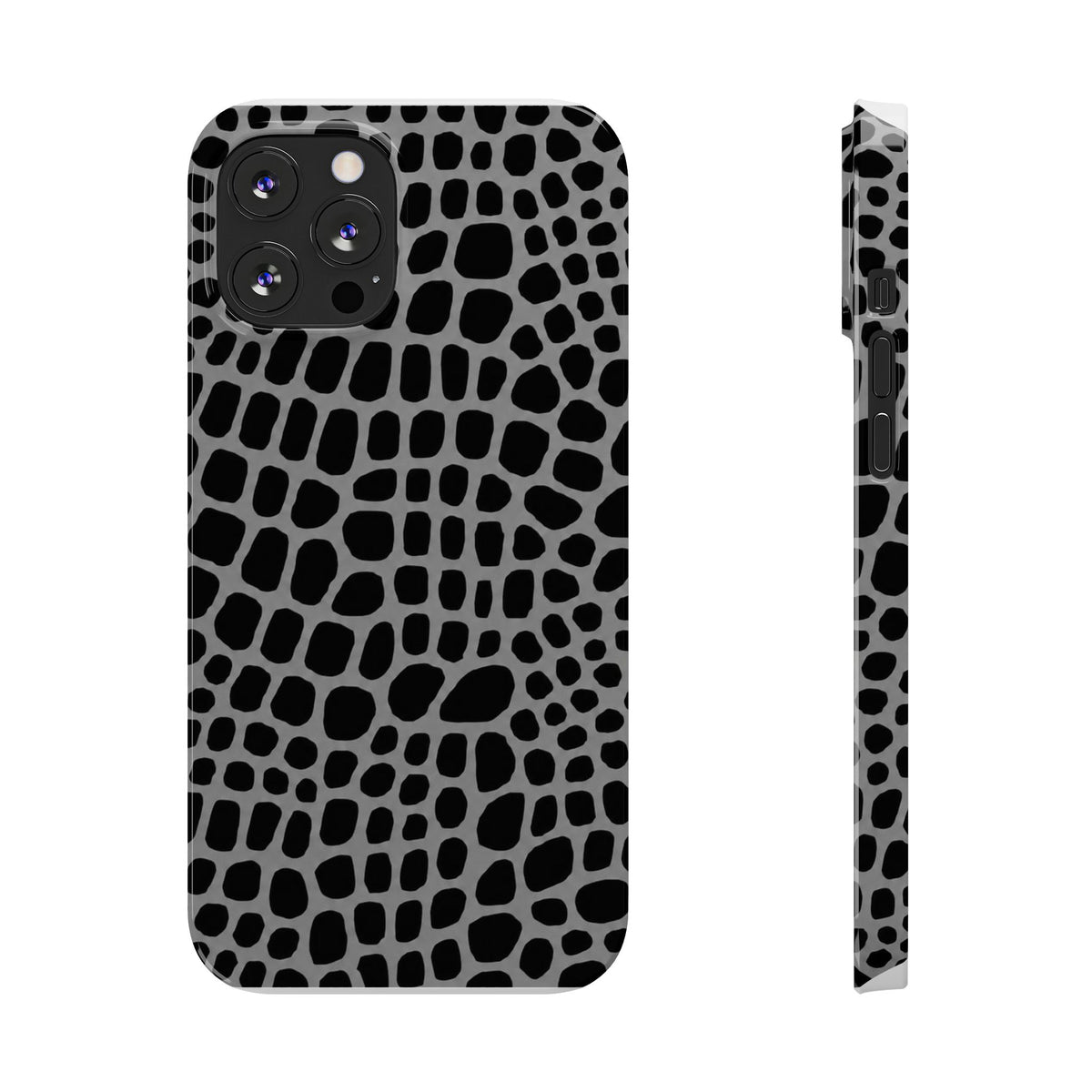 Black & Grey Gator - Slim iphone Case