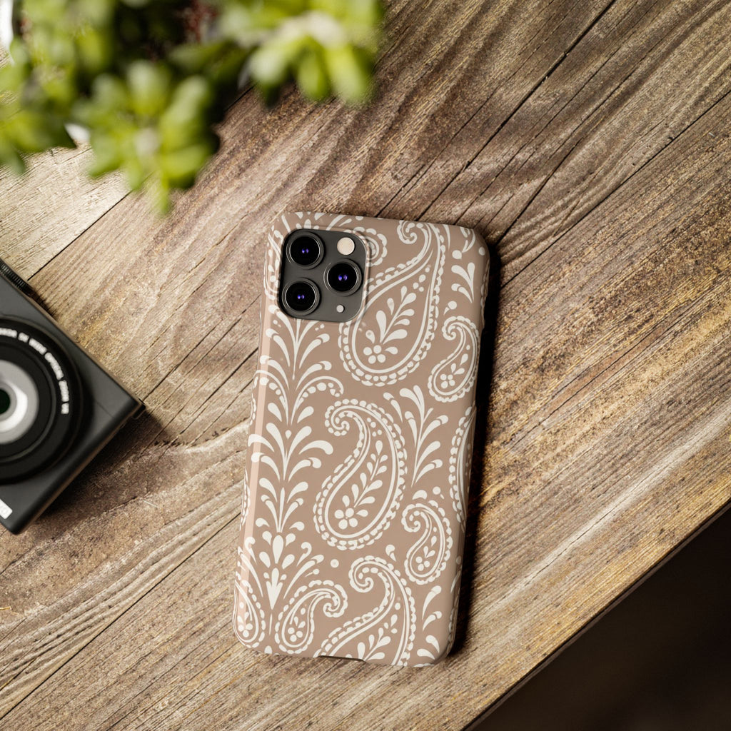 Beige Paisley — Slim iphone Case