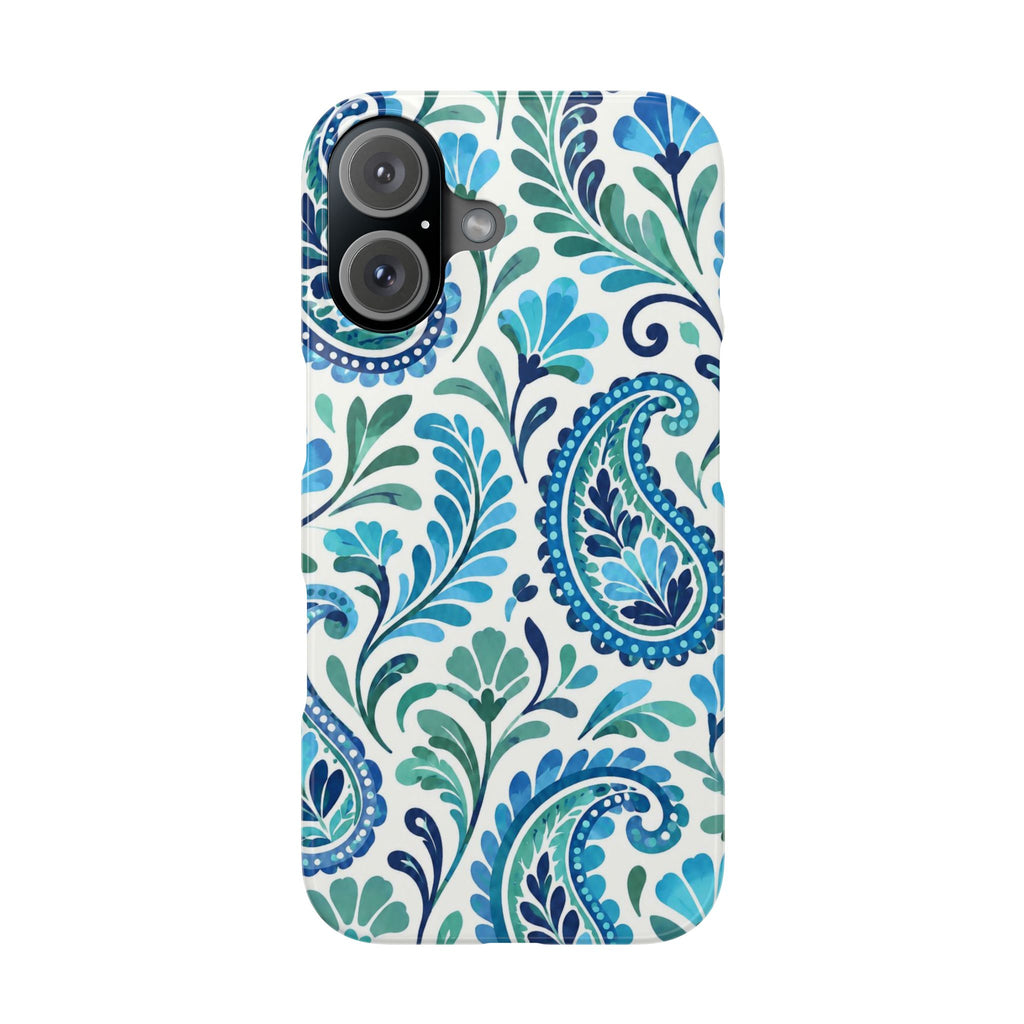 Blue Paisley Pattern— Slim Case for iPhone