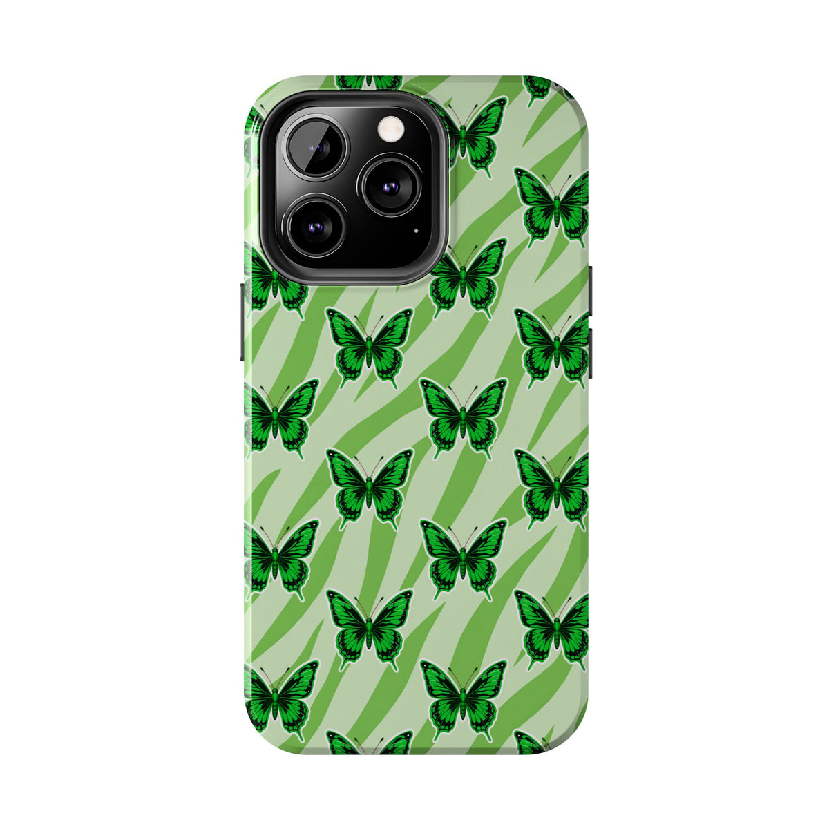 Green Butterfly and Zebra —Tough Phone Case