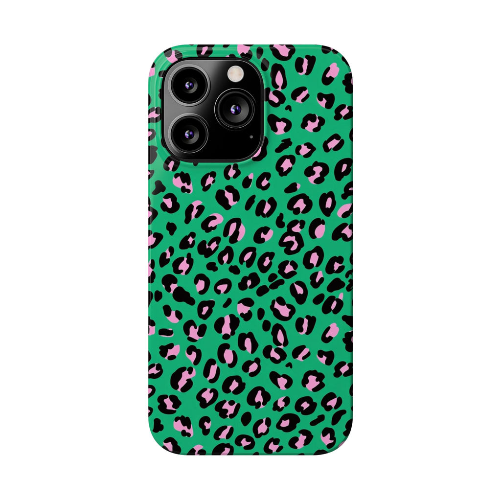 Green & Pink Leopard — Slim iphone Case