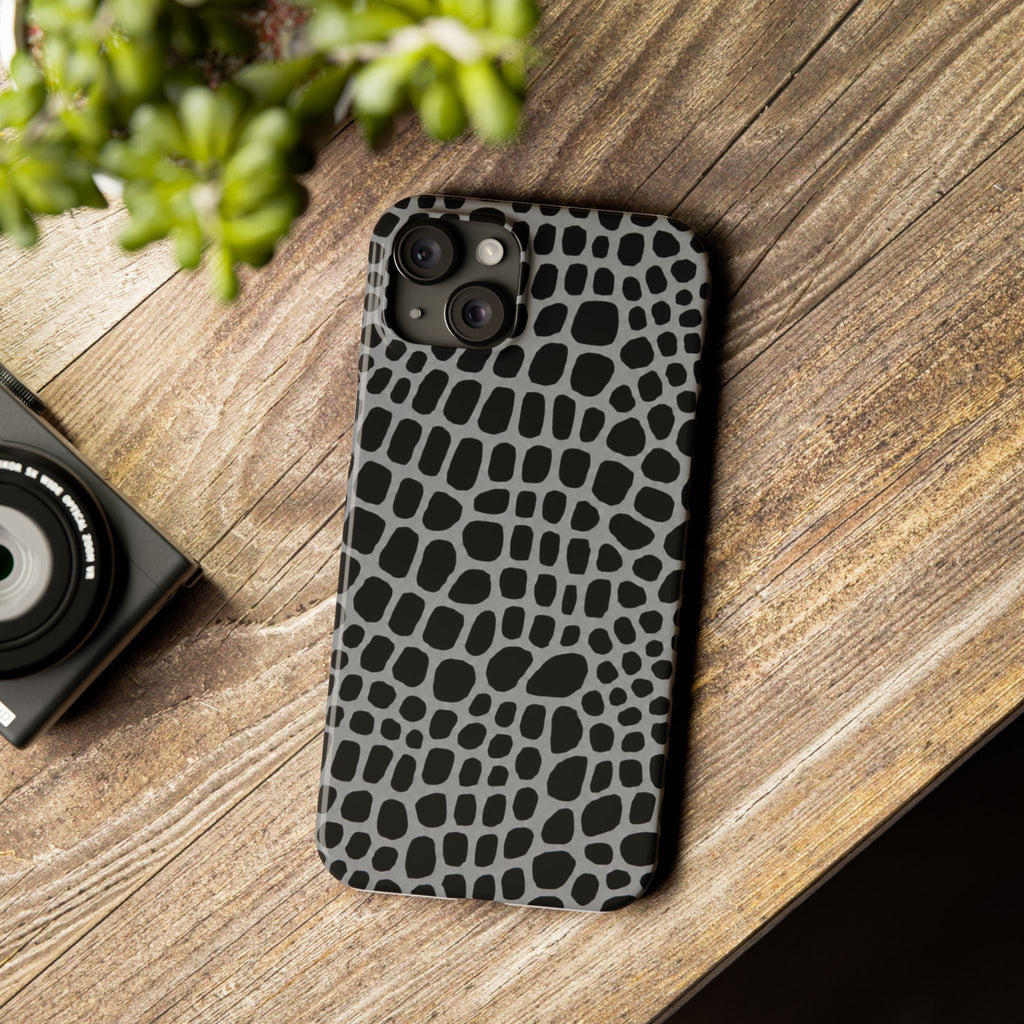Black & Grey Gator - Slim iphone Case