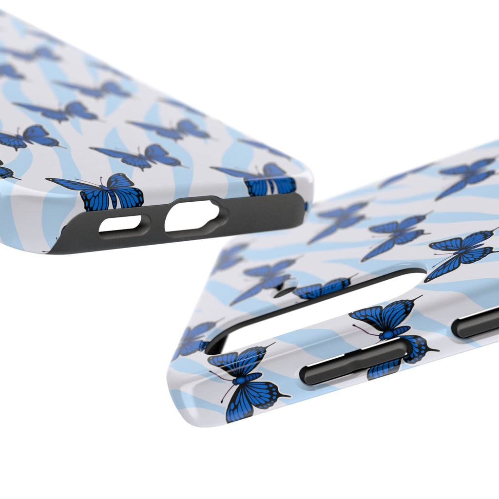 Blue Butterfly and Zebra— Tough Phone Case