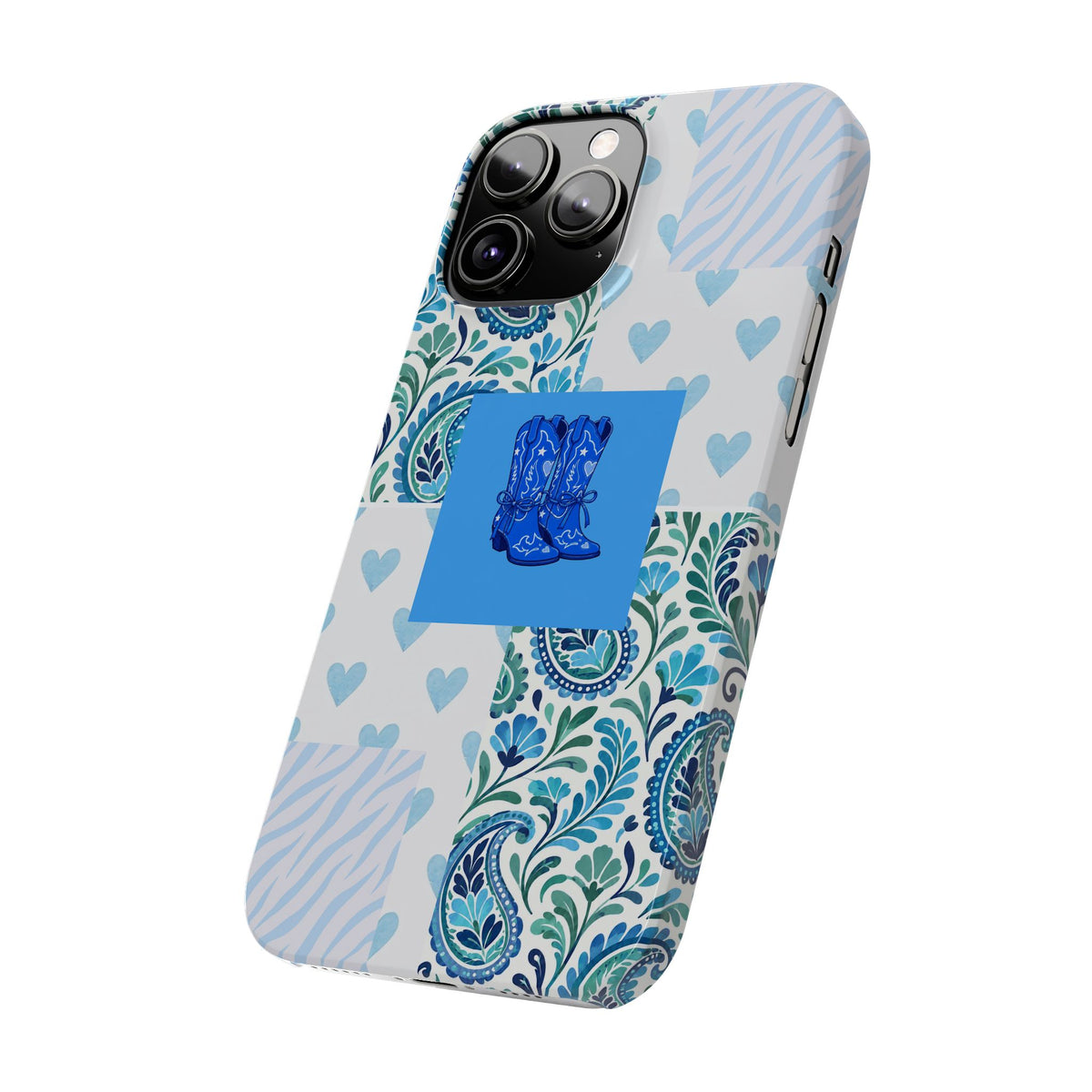 Blue Boot Multi Pattern  – Slim iphone Case