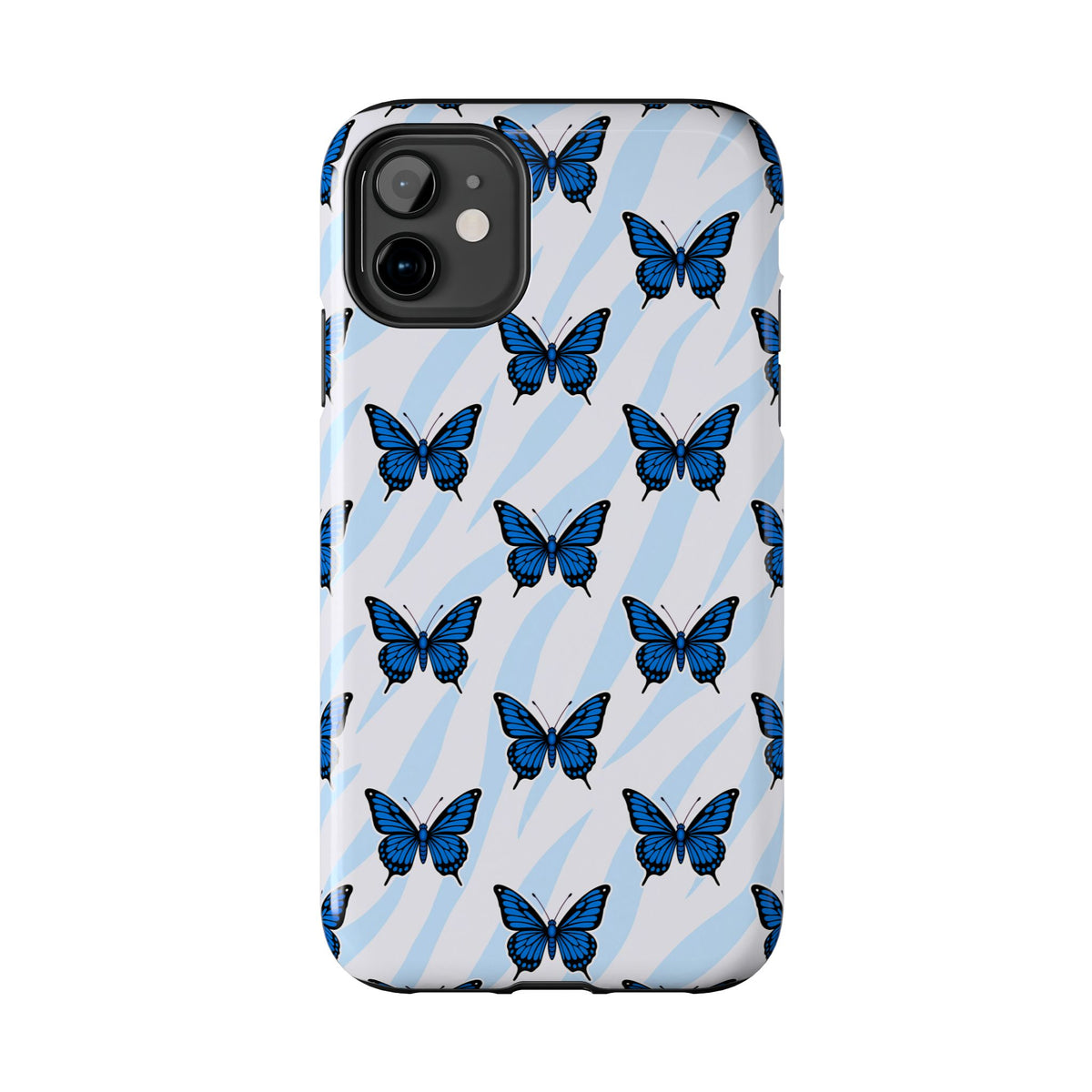 Blue Butterfly and Zebra— Tough Phone Case