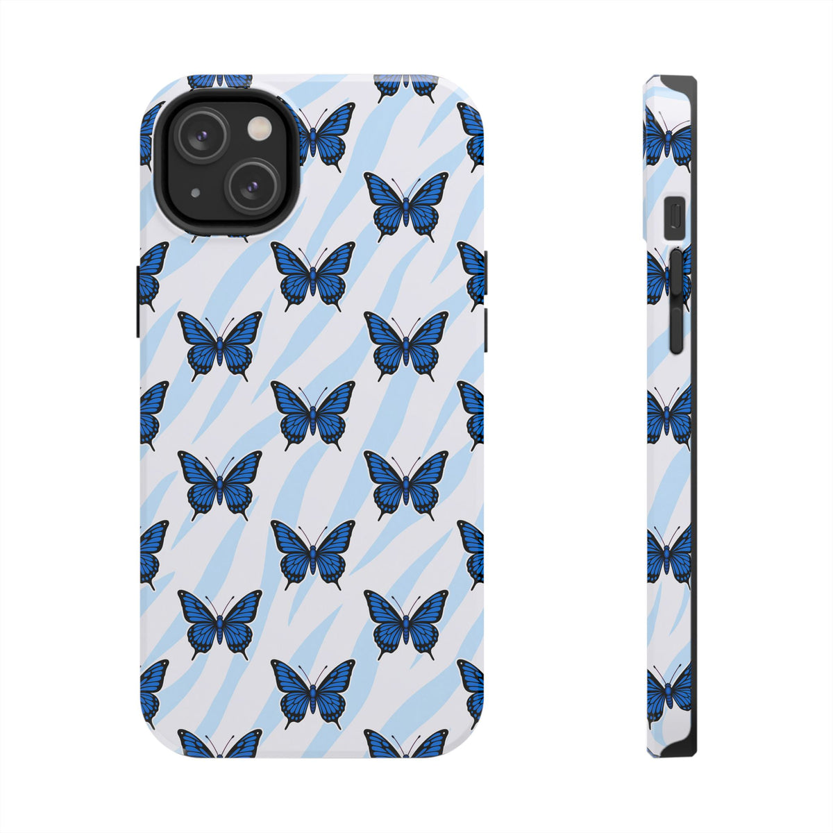Blue Butterfly and Zebra— Tough Phone Case