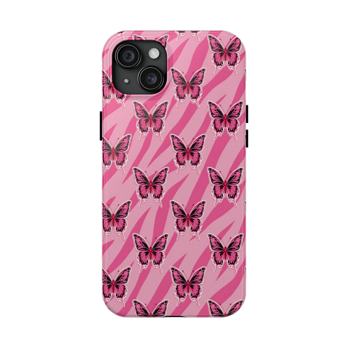 Pink Butterfly and Zebra— Tough Phone Case