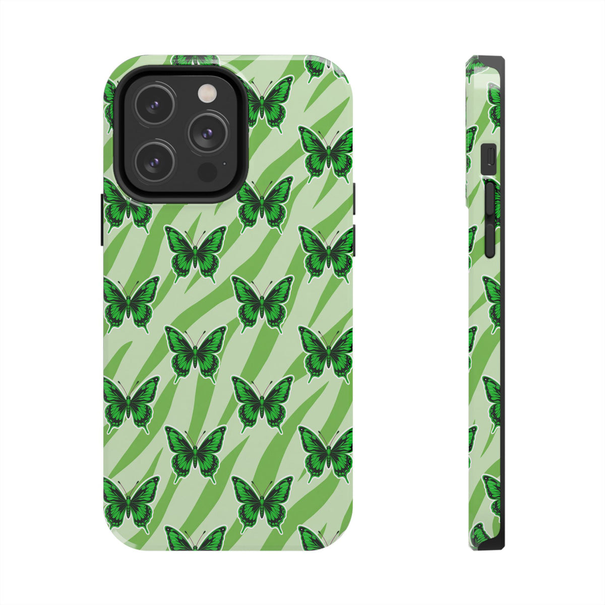 Green Butterfly and Zebra —Tough Phone Case