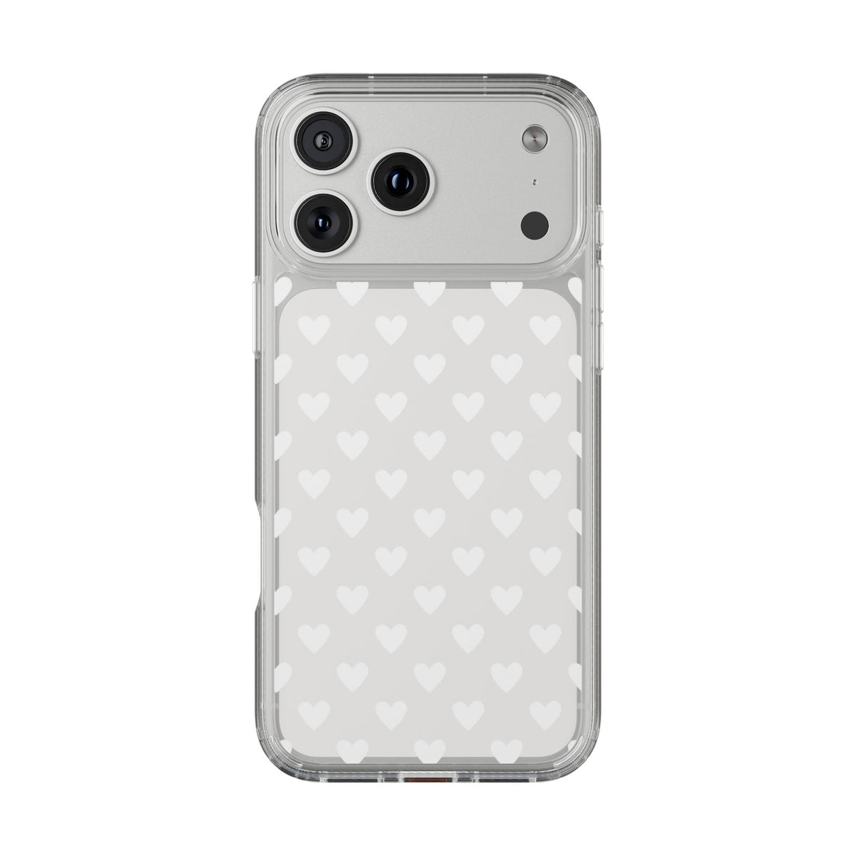 White Heart Pattern — Clear Phone Case