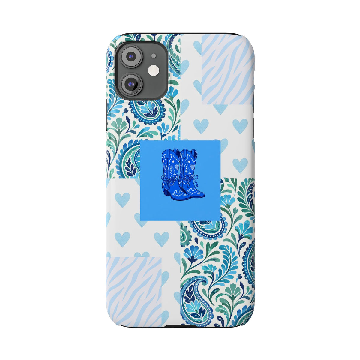 Blue Boot Multi Pattern  – Slim iphone Case