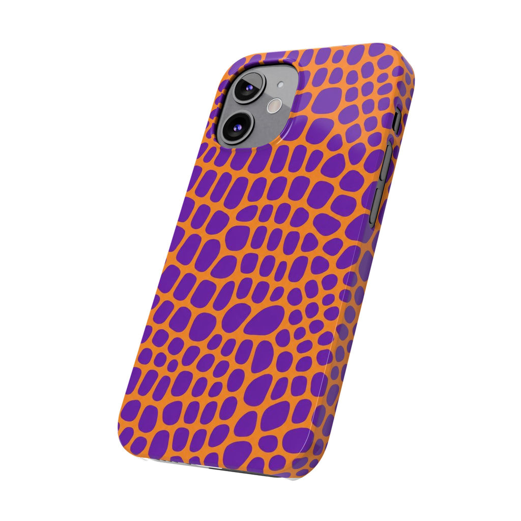 Purple & Orange Gator — Slim iphone Case