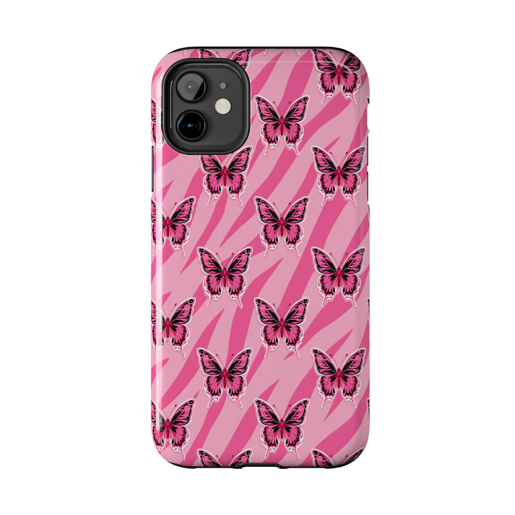 Pink Butterfly and Zebra— Tough Phone Case