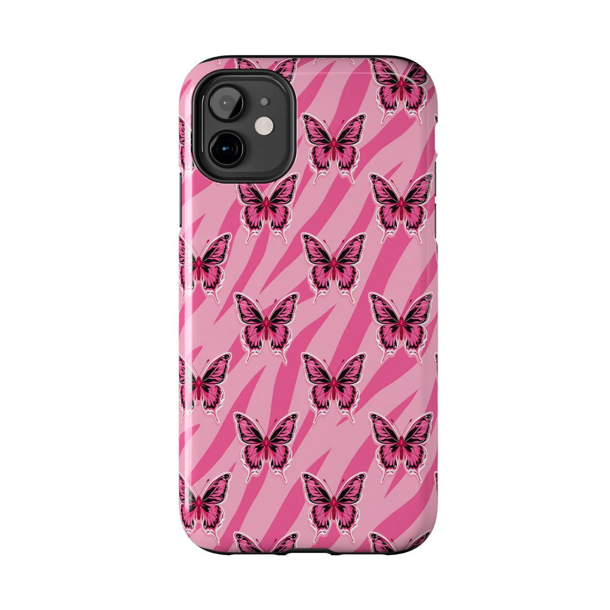 Pink Butterfly and Zebra— Tough Phone Case
