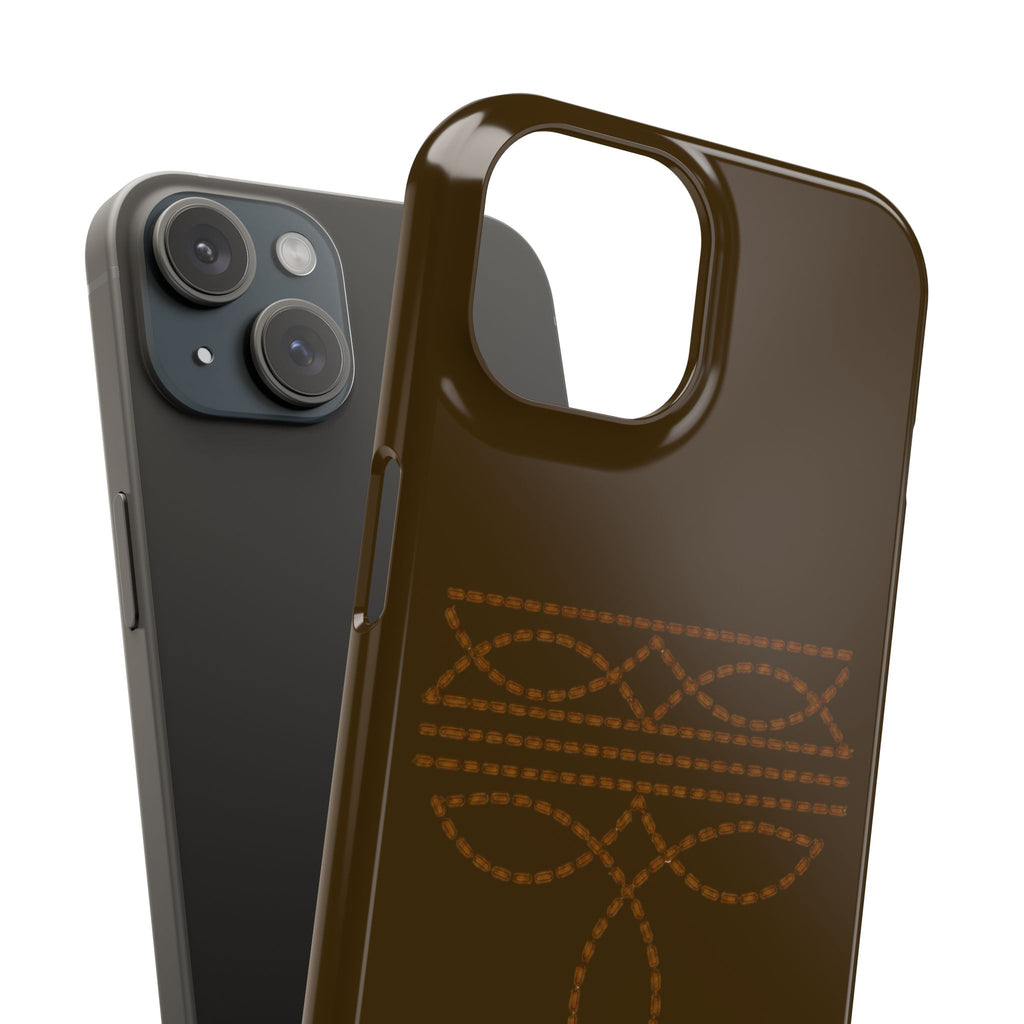 Brown Boot Stitch  — Slim Protective iPhone Cover