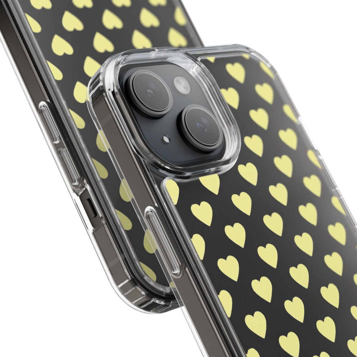 Yellow Heart Pattern — Clear Phone Case
