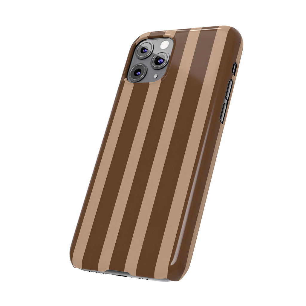 Retro Brown Stripes— Slim iphone Case