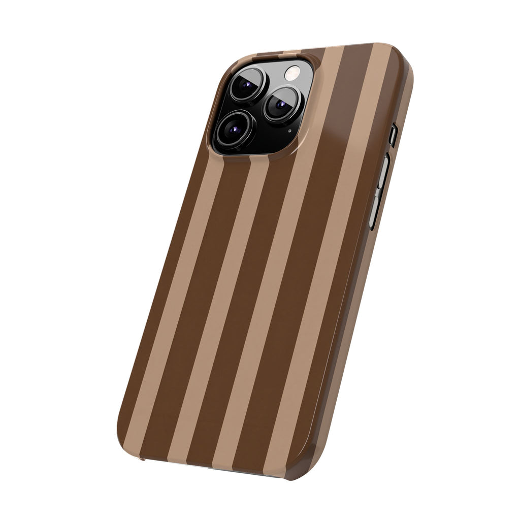 Retro Brown Stripes— Slim iphone Case