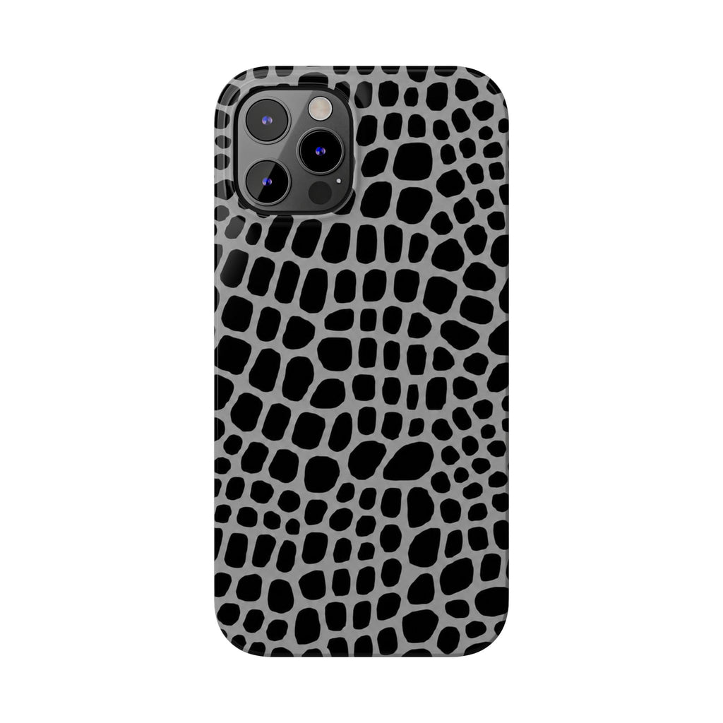 Black & Grey Gator - Slim iphone Case