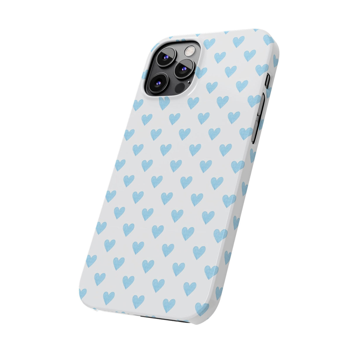 Blue Heart Pattern - Slim iphone Case