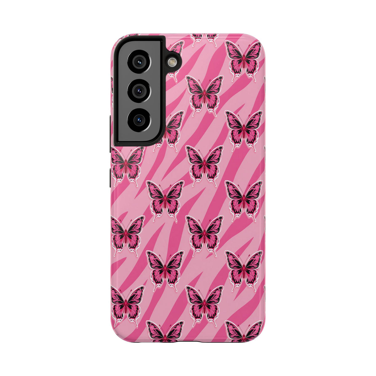 Pink Butterfly and Zebra— Tough Phone Case