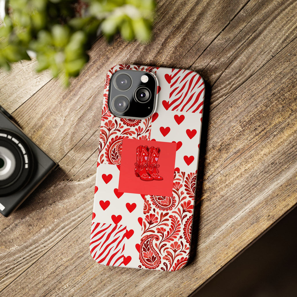 Red Boot Multi Pattern— Slim iPhone Case