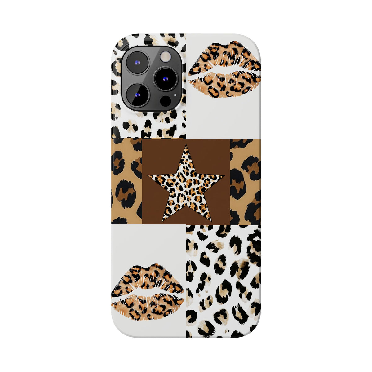 Leopard Kiss Patchwork—  Slim iphone Case