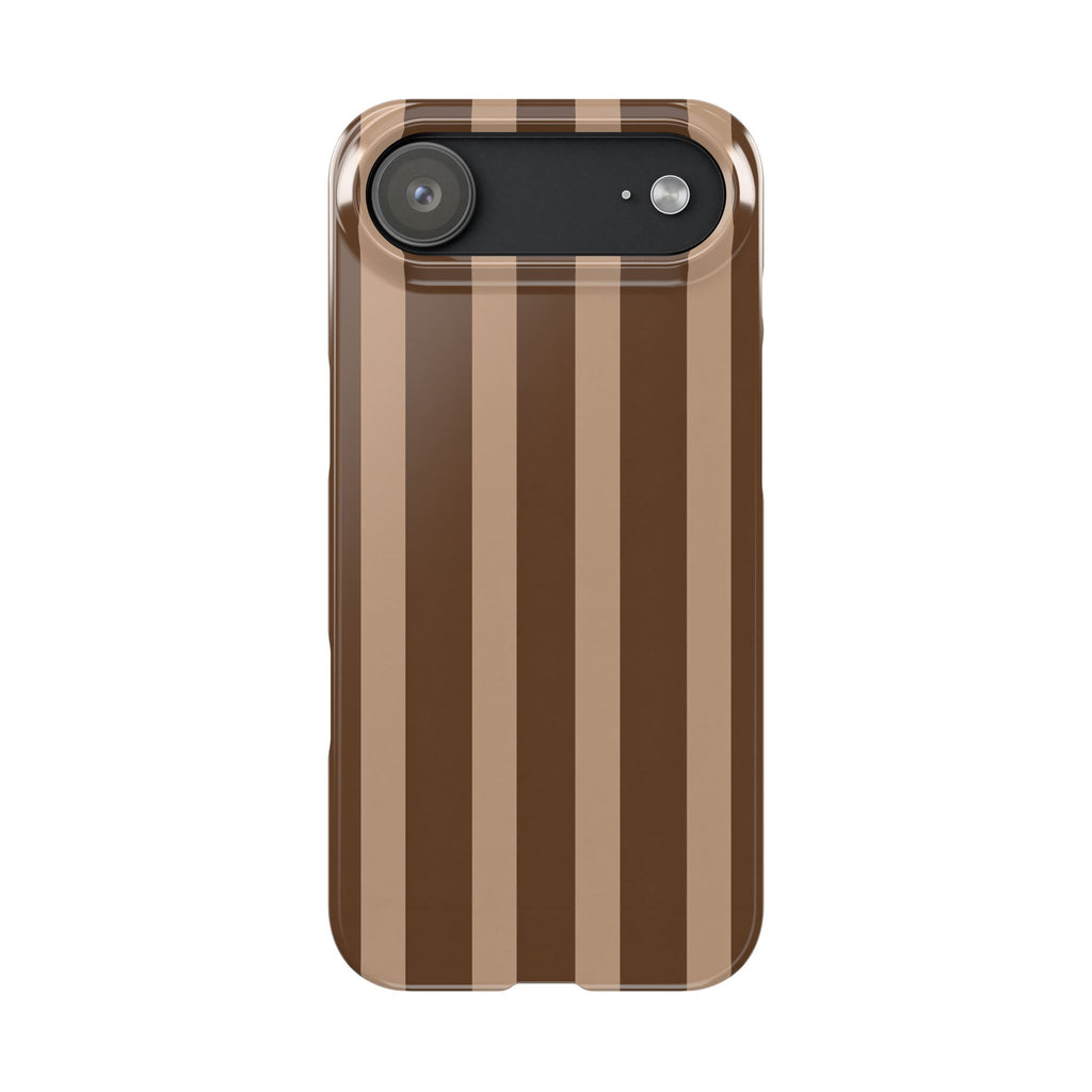 Retro Brown Stripes— Slim iphone Case