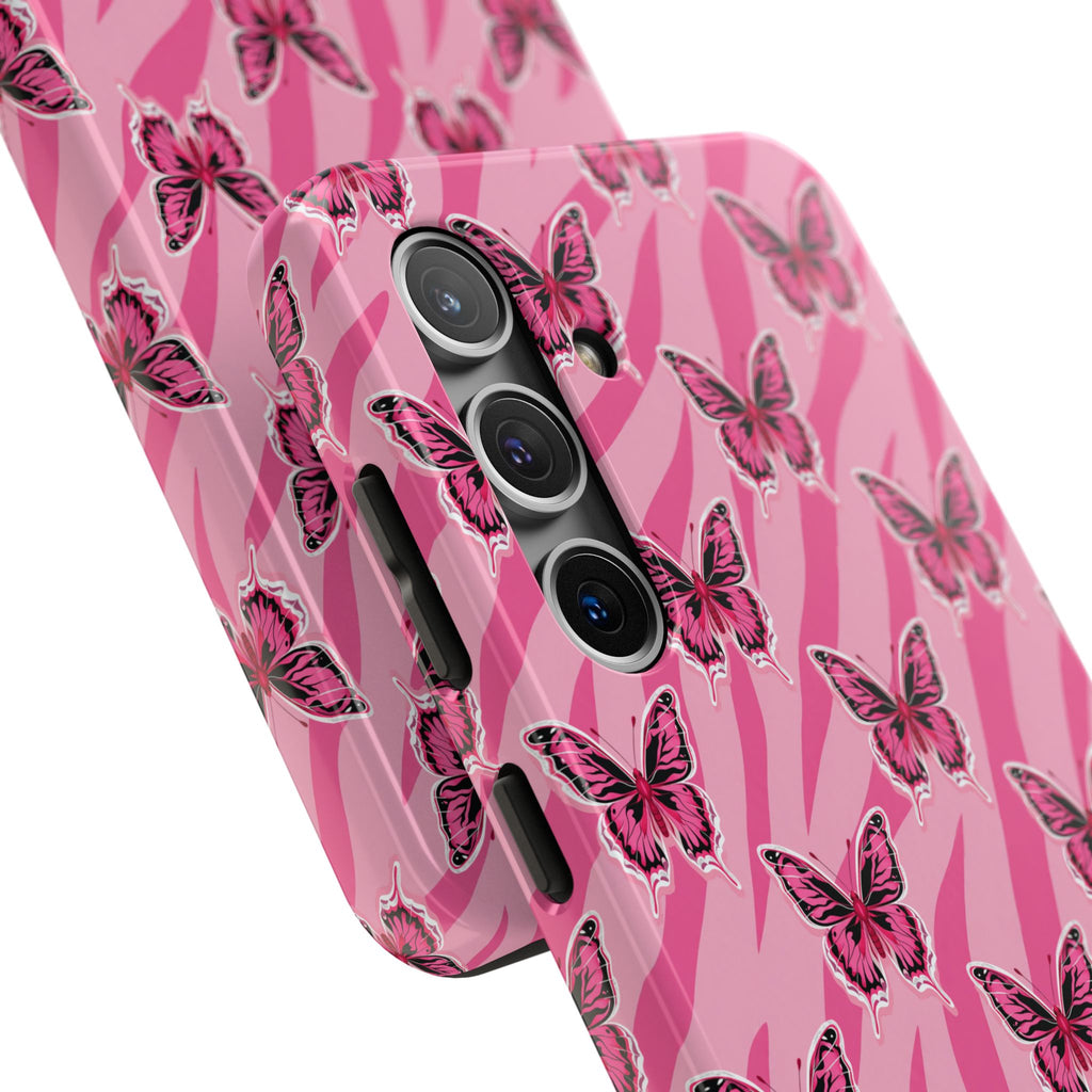 Pink Butterfly and Zebra— Tough Phone Case