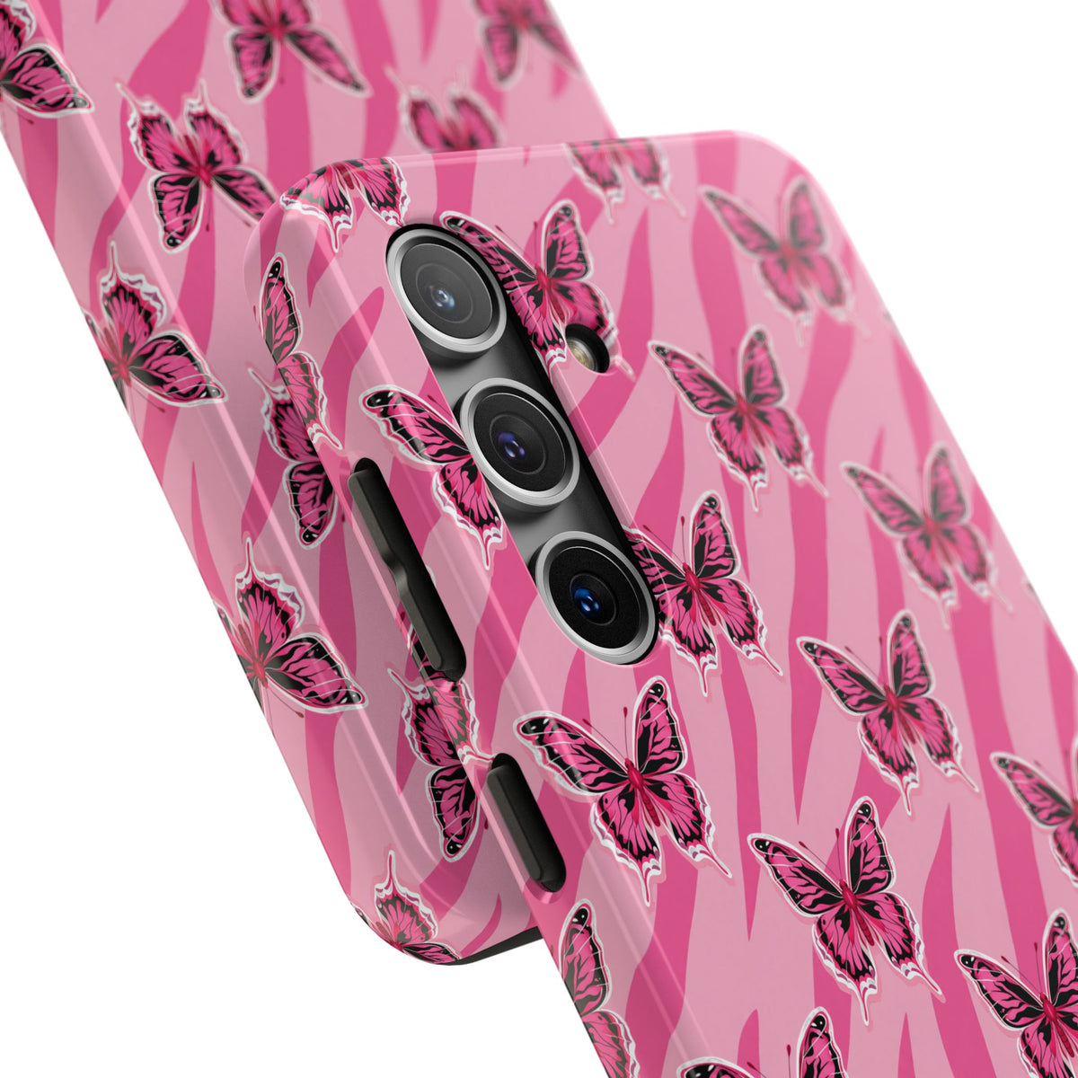 Pink Butterfly and Zebra— Tough Phone Case