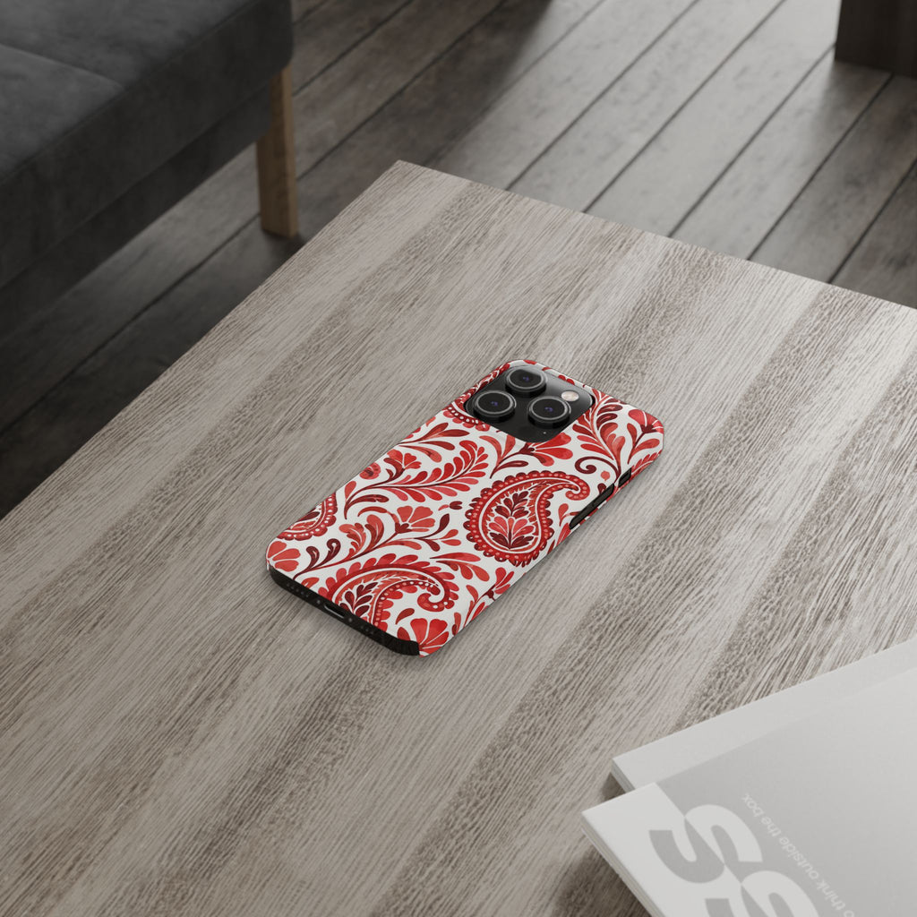 Red Paisley Pattern — Slim iphone Case