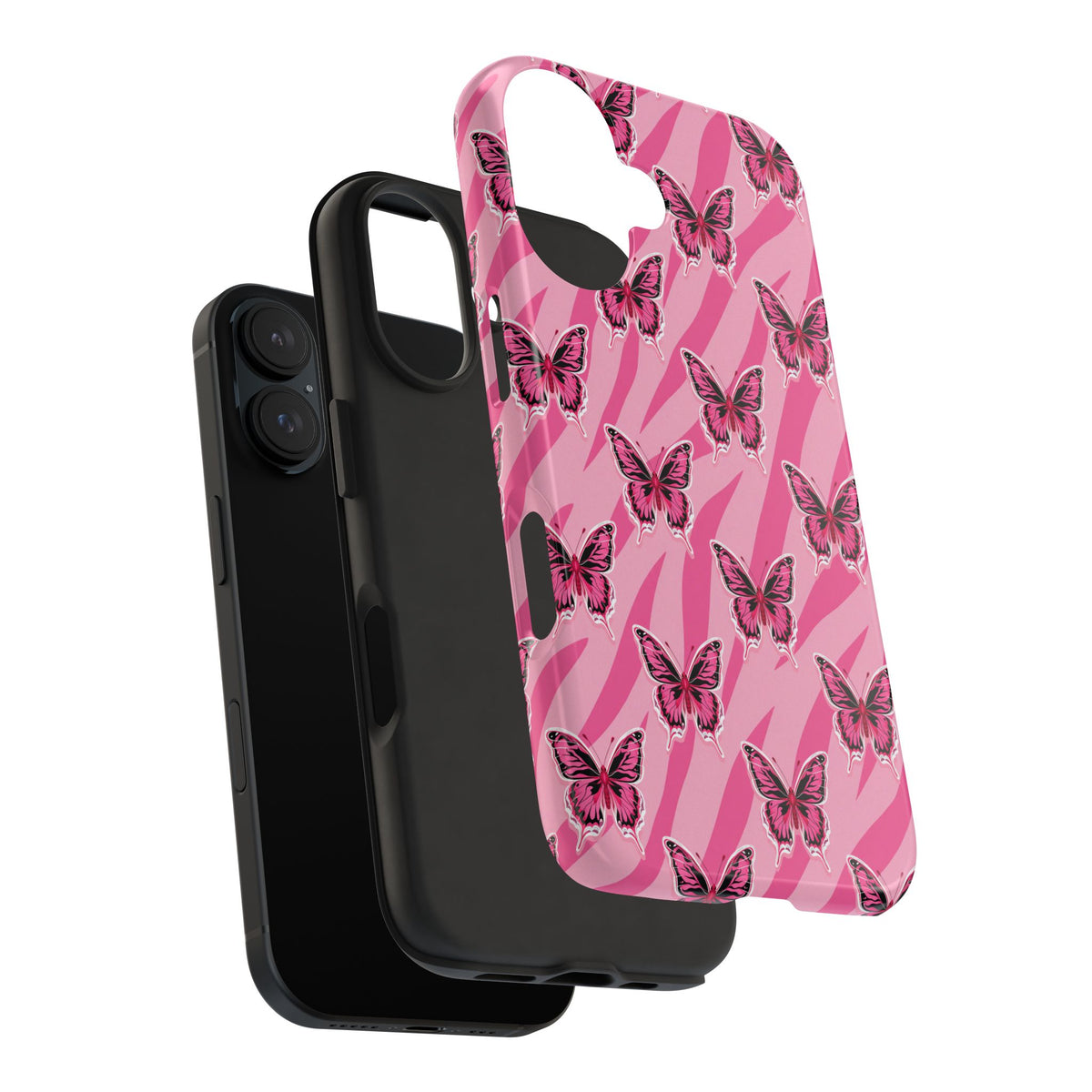 Pink Butterfly and Zebra— Tough Phone Case