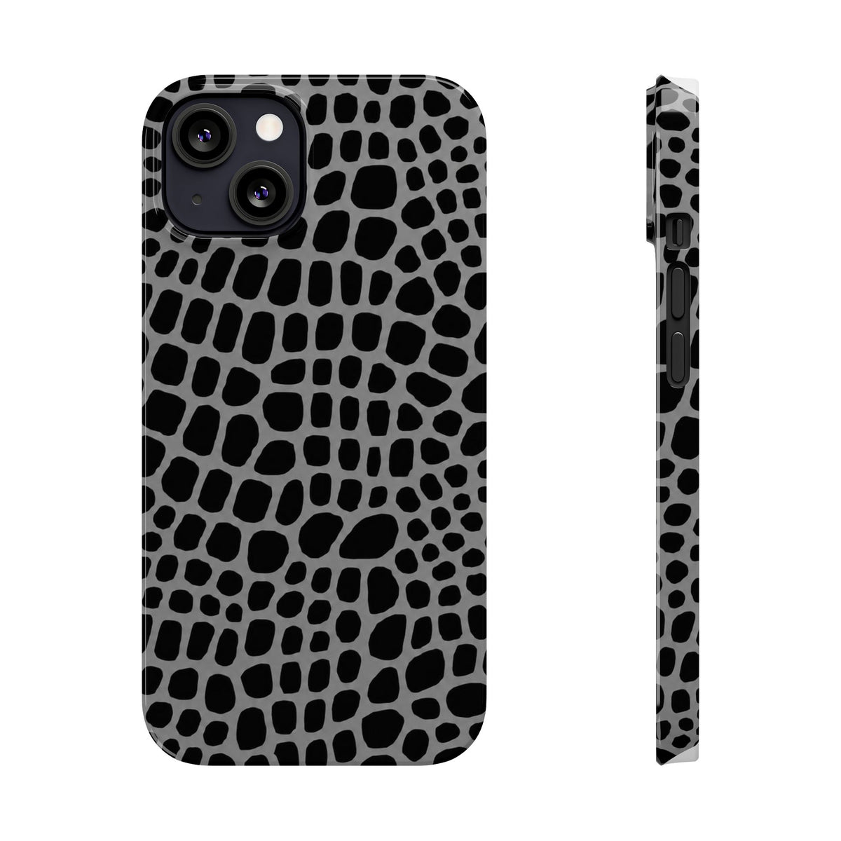 Black & Grey Gator - Slim iphone Case