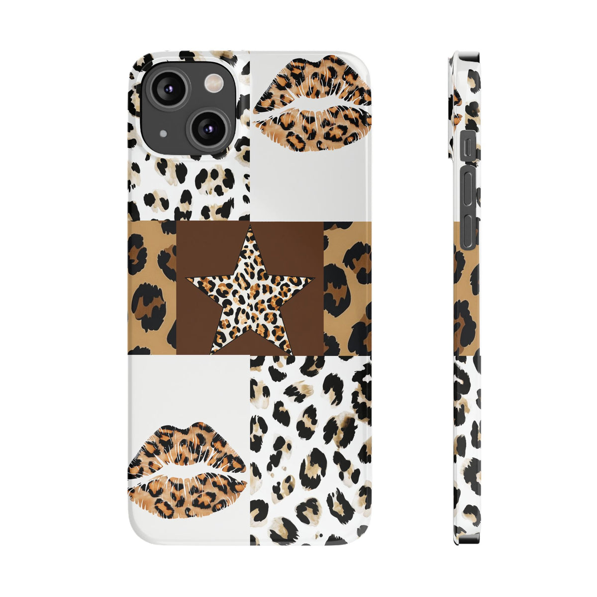 Leopard Kiss Patchwork—  Slim iphone Case