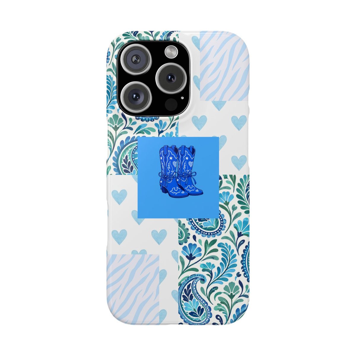 Blue Boot Multi Pattern  – Slim iphone Case