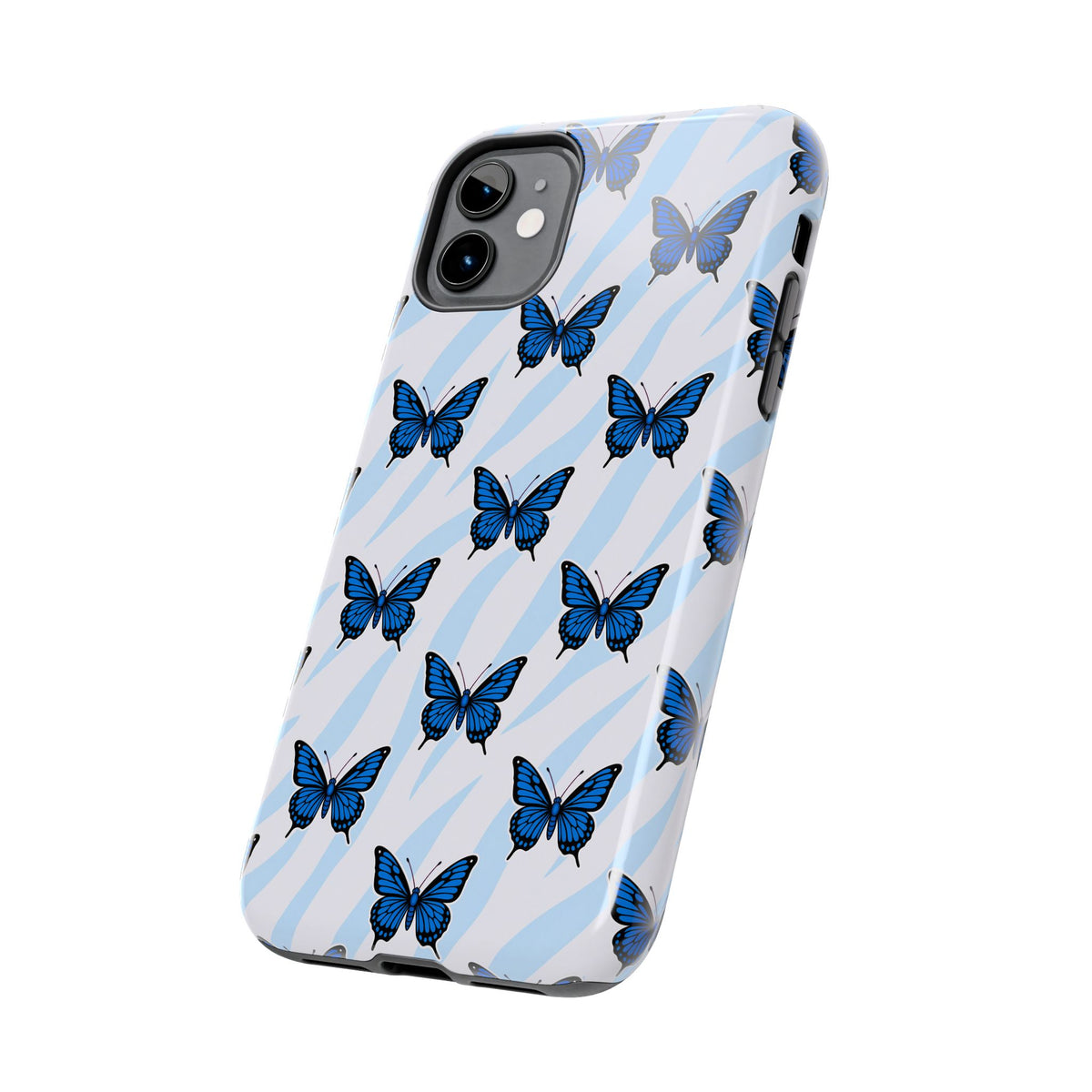 Blue Butterfly and Zebra— Tough Phone Case