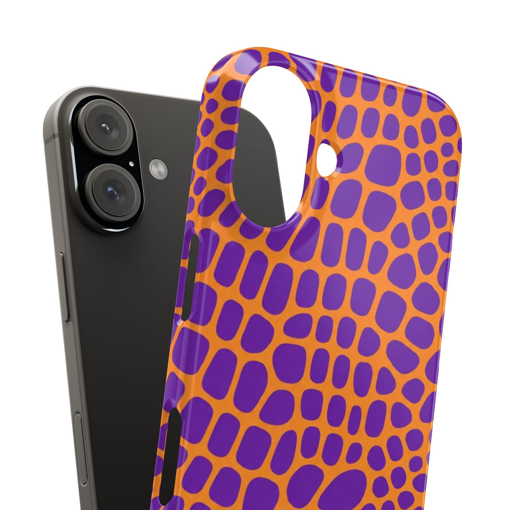 Purple & Orange Gator — Slim iphone Case