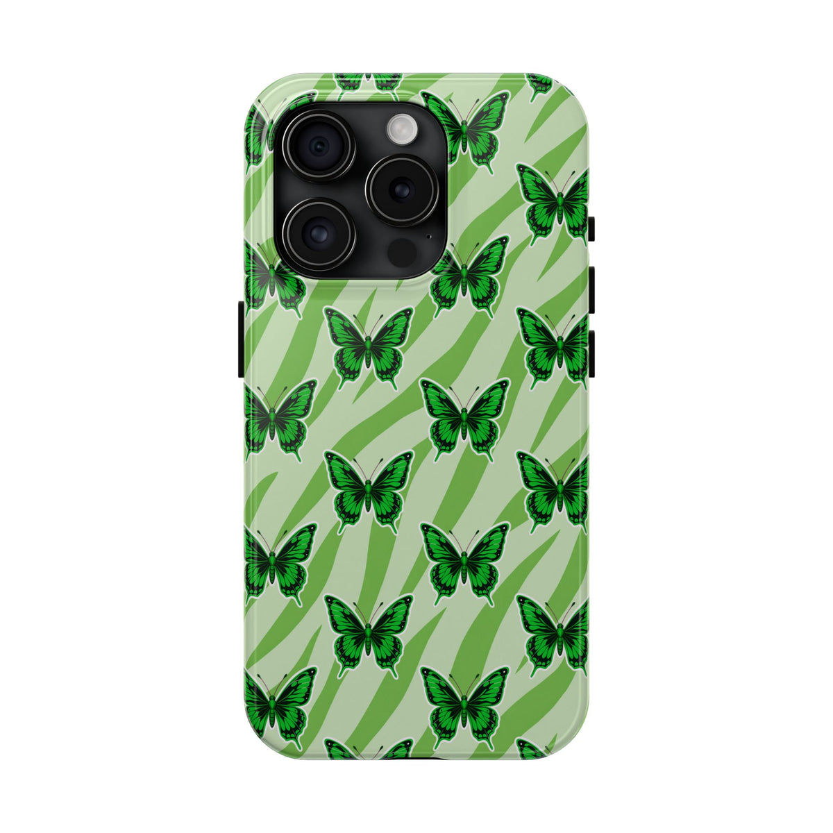 Green Butterfly and Zebra —Tough Phone Case